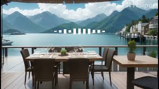 Calm music at a beach cafe