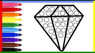Draw diamond for kids | drawing pop for children | #drawing #draw #howtodraw #drawdiamond