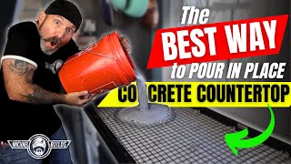 The BEST way to pour a Concrete Countertop in place!