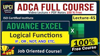 Logical Function का use करना सीखे | IF OR NOT AND Function Series in Hindi @upcicomputereducation
