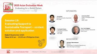 Session 19: Evaluating support to sustainable transport – context, solution, and application