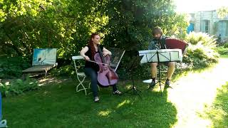 AVE MARIA (Caccini) im Künstlergarten - Cello & Akkordeon