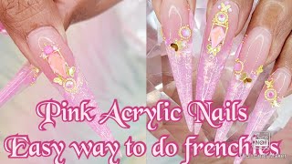 Pink Fantasy Acrylic Nails| Easy way to do frenchies| #nails #nailart #diy @bornprettyofficial