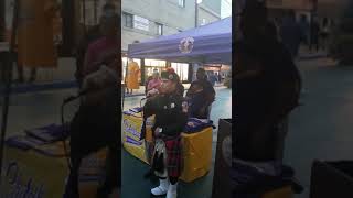 Jonathan Detres Newark firefighters pipe band member sings U.S national anthem