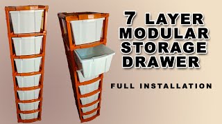 Plastic Modular Storage Box 7 Drawer - Plastic Drawer Box Full Installation