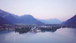 Interlaken, Twilight | Relaxing Video and Nature Sounds | Europe Drone Video 4K