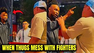 SCUMBAG GANGSTER Gets RAGDOLLED By Boxer *STREET FIGHT*