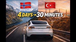 🇳🇴 Norway to 🇹🇷 Turkey (Türkiye) | 4 Days Driving a Tesla → 30-Minute Timelapse