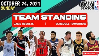 NBA STANDINGS TODAY October 23, 2021 | NBA Game Results Today | Game Schedule Tomorrow