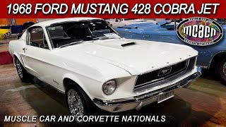🏁 Factory Engineered Race Car:  Historic 1968 Ford Mustang 428 Cobra Jet at MCACN Show V8TV