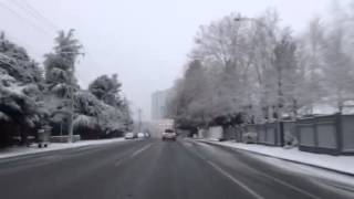 Driving an icy road in surrey..