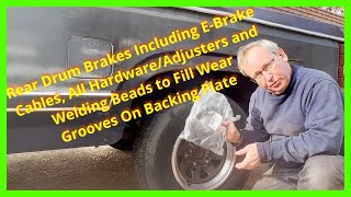 Rear Drum Brakes 83 F-150 Includes E-Brake Cables, All Hardware and Backing Plate Wear Groove Repair