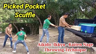 Picked Pocket Scuffle - Aikido Self-defense |  Ikkyu - Kaiten Nage Throwing Technique #aikido #Viral