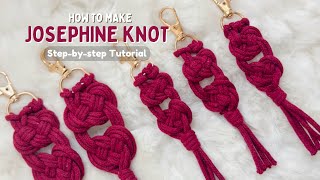 How to Make Josephine Knot Keychain Easy Macrame Tutorial