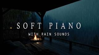 Heavy Rain Sounds on a Forest Porch 🌧🔥 | Soft Piano Music for Deep Sleep