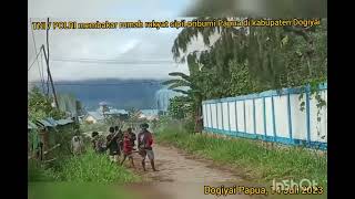Breaking news 🔴 TNI/ POLRI membakar rumah rakyat sipil pribumi Papua di kabupaten Dogiyai || 14/7/23