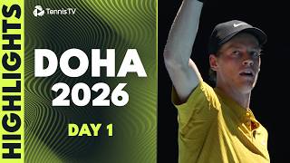 Jannik Sinner Is Back; Medvedev, Mensik and Fils Also Feature 💪 | Doha 2026 Day 1 Highlights