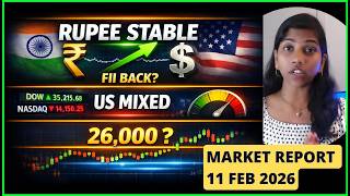 Rupee Stable, FII Back? 🔥 NIFTY at 26,000! | Pre Market Report 11 Feb 2026 | #nifty #banknifty