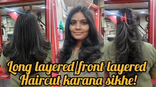 Dazzler Hair & Beauty Hub is live : Long layered/front layered haircut karana sikhe.! | Hair salon