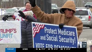 Protesters rally outside Pete Stauber’s Hermantown office over rhetoric concerns