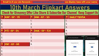 FASTEST ANSWERS 10 Mar Fake or Not Fake, FYI, KBP, flipkart answers today,