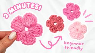 how to crochet a simple flower | no magic ring 🌸 easy crochet tutorial for BEGINNERS