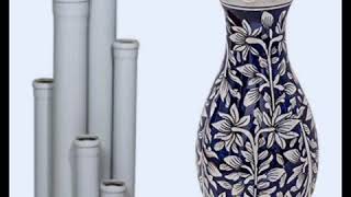 How to make a flower vase with paper and PVC pipes