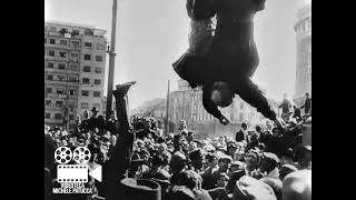Benito Mussolini and other Fascists at Piazzale Loreto | American WWII footage (April 29, 1945)