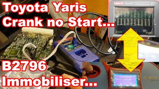 Toyota Yaris crank no start... Immobilizer faults. Fault finding and repair.