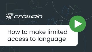 How to make limited access to language for translators