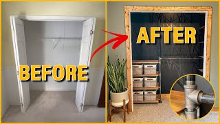 DIY Closet Makeover with Industrial Pipe | Bedroom Renovation Part 8