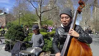 Playing Watermelon Man on my double neck guitar with the band