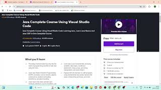 Providing Free Udemy Course - Java Complete Course Using Visual Studio Code