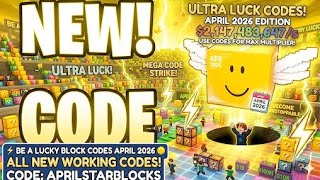 BE A LUCKY BLOCK CODES 🟡 ALL NEW WORKING CODES!