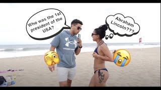 Americans know FAR LESS than you would expect... SCARY!! (public interviews at the beach)