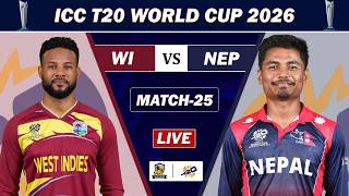 LIVE :WEST INDIES VS NEPAL MATCH 25 LIVE | WI VS NEP ICC T20 WORLD CUP MATCH COMMENTARY | NEP BAT