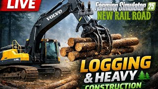 🔴 LIVE FS25 | Bear Wallow LOGGING & HEAVY CONSTRUCTION 🚜🌲