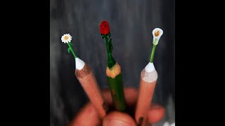 Micro Art | Flowers From Pencils | Microsculpture
