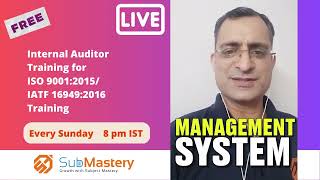ISO 9001 / IATF 16949 Internal Auditor Course - LIVE (Limited Seats)