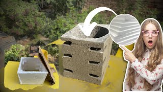 Beautiful cement flower pot | Casting a cement pot at home with Thermacol | #art #craft