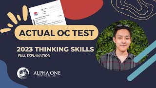 Actual 2023 OC Placement Test Thinking Skills Explanations