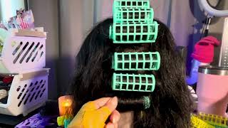 ASMR Hair Play Roleplay 💕 Rollers, Whispering & Party Prep