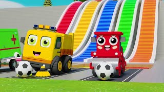 Learn Colors with Slide | Learn different Vehicles with Colors | Pilli Go Nursery Rhymes & Kids Song