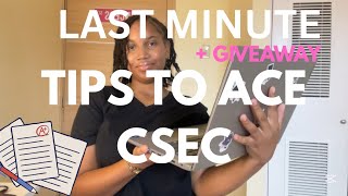 LAST MINUTE CSEC STUDY TIPS TO GET A DISTINCTION + GIVEAWAY