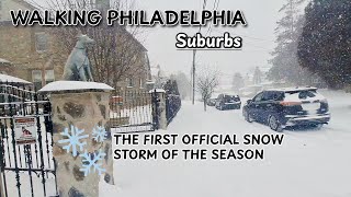 First Snowstorm of the season in the Philadelphia area | In Upper Darby walking through thick snow