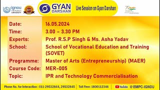 Code: MER-005, Topic: IPR and Technology Commercialisation