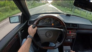 Mercedes-Benz W124 Coupe driving in Tbilisi near Lisi Lake, Saburtalo