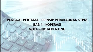 STPM Penggal 1 - Prinsip Perakaunan - Koperasi