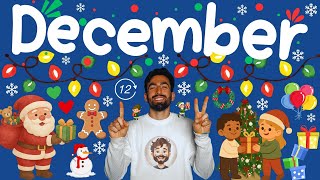 December! Calendar Song For Kids! Christmas Movement Break! Brain Break Dance!