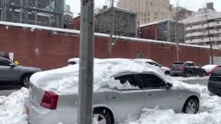 【4K】New York City Afternoon Walking Lower Manhattan Snowstorms February 2, 2021 / ASMR City Walks